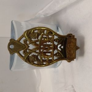 VTGE Ornate Brass Wall Hanging Double Match Matchbook Holder JAPAN Collectible